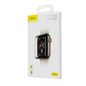   Baseus iWatch 42mm 0,23mm-es ívelt T-Glass kijelzővédő (Fekete)