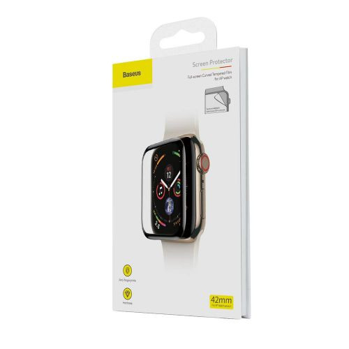 Baseus iWatch 0,2mm Full-screen ívelt T-Glass lágy kijelzővédő fólia 40mm (Fekete)