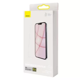   Baseus iPhone 13mini 0,3mm Full-glass szuper porcelán kristály edzett üveg, 2 db + felhelyező eszköz (Átlátszó)