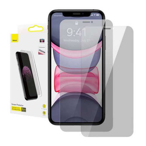 Baseus edzett üvegfólia 0,3mm iPhone X/XS/11 Pro készülékhez (2 db)