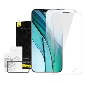   Baseus Crystal iPhone 14 Plus/13 Pro Max Edzett üvegfólia porálló bevonattal, 0,3 mm (2 db)