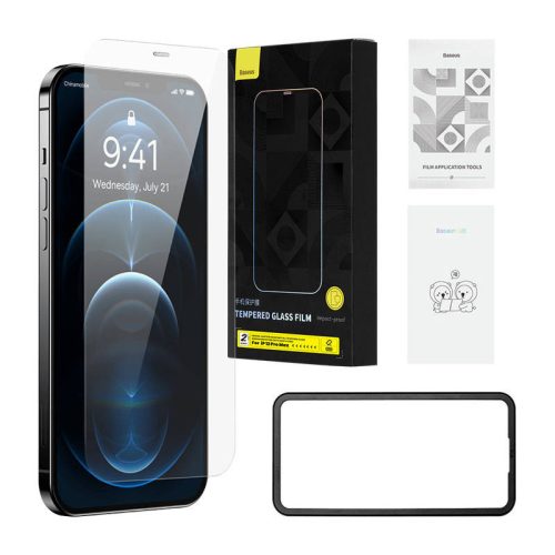 Baseus Crystal iPhone 12 Pro Max Üvegfólia, 0,3 mm (2 db)