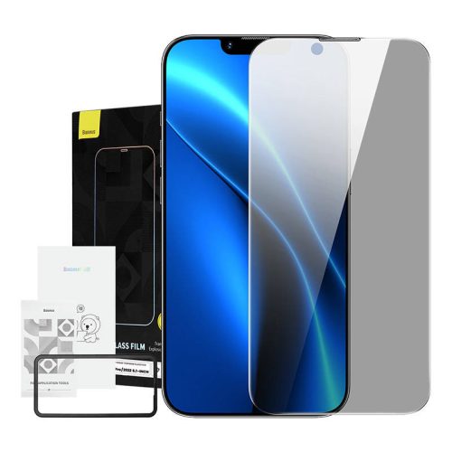 Baseus iPhone 14/13/13 Pro Privatizációs szűrős üvegfólia, 0.4mm