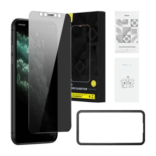 Baseus iPhone X/XS/11 Pro Privacy szűrős üvegfólia, 0,3 mm