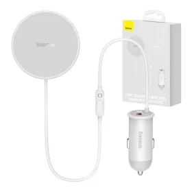   Baseus CW01 Mágneses autós telefontartó szellőzőrácsra USB töltővel, 15W + 25W (fehér)