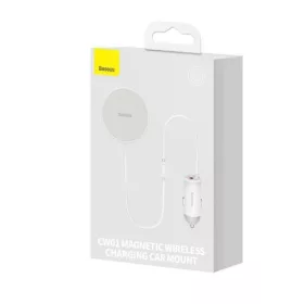   Baseus MagSafe mágneses autós telefontartó szellőzőrácsra, töltővel, USB-C, 15W + 25W (fehér)
