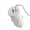 Baseus MagSafe mágneses autós telefontartó szellőzőrácsra, töltővel, USB-C, 15W + 25W (fehér)