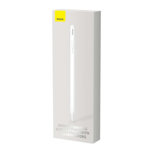 Baseus Tablet Tool Pen Smooth Writing aktív stylus toll LED kijelzővel + Type-C 3A 0,3m Kábel + Cserélhető aktív heggyel (Fehér)