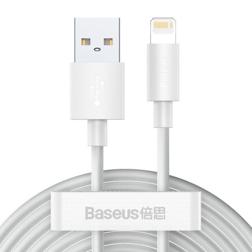 Baseus Simple Wisdom USB-Lightning kábel, 2.4A, 1,5m, 2db (fehér)