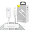 Baseus Simple Wisdom USB-Lightning kábel, 2.4A, 1,5m, 2db (fehér)