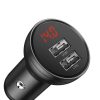 Baseus 2USB 4,8A 24W autós töltő LCD kijelzővel + 3in1 töltő kábellel