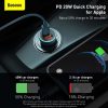 Baseus Golden Contactor Pro autós töltő, USB + USB-C, QC4.0 +, PD, SCP, 40 W, kék + USB-C - Lightning kábel 1m (kék)