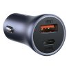Baseus Autós Töltő U+C, PD 3.0, QC 4+, SCP FCP AFC (USB - Type C 1m kábel)  (Szürke)