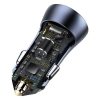 Baseus Golden Contactor Pro autós töltő, USB + USB-C, QC4.0 +, PD, SCP, 40 W, szürke + USB-C/Lighting kábel 1m (fekete)