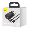 Baseus Super Si USB Type-C gyorstöltő 1 m-es USB Type-C-Lightning kábellel, 20W (Fekete)