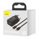Baseus Super Si USB Type-C gyorstöltő 1 m-es USB Type-C-Lightning kábellel, 20W (Fekete)