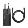 Baseus Super Si USB Type-C gyorstöltő 1 m-es USB Type-C-Lightning kábellel, 20W (Fekete)