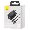 Baseus Super Si 1C 25W Gyorstöltő + USB-C/USB-C Kábel - 1m