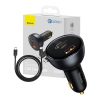 Baseus Autós Töltő U+C+C, PD 3.0, QC 5.0, PPS, ( C+C kábel 100W (20V/1.5A) 1m) 160W  (Fekete) 