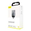 Baseus Tiny Star Mini autós gyorstöltő, U+Um 12/24V, 30W (szürke)