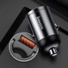 Baseus Tiny Star Mini autós gyorstöltő, U+Um 12/24V, 30W (szürke)