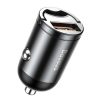 Baseus Tiny Star Mini autós gyorstöltő, U+Um 12/24V, 30W (szürke)