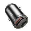 Baseus Tiny Star Mini autós gyorstöltő, U+Um 12/24V, 30W (szürke)