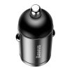 Baseus Tiny Star Mini autós gyorstöltő, U+Um 12/24V, 30W (szürke)