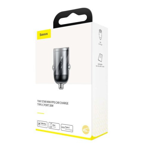 Baseus Tiny Star Mini autós töltő PPS Type-C port 30W (szürke)