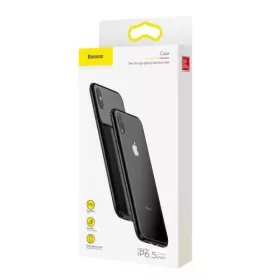 Baseus iPhone Xs Max See-through üveg védőtok (Fekete)