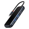 Baseus AcmeJoy 5 az 1-ben hub, USB-C - 2xUSB 3.0, USB 2.0, USB-C PD, HDMI (sötétszürke)