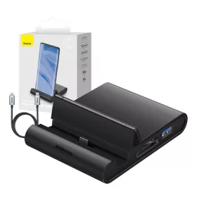  Baseus Mate Pro intelligens asztali dokkoló, USB-C HUB, PD, 100W (fekete)