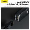 Baseus Lite sorozat USB - RJ45 hálózati adapter, 100Mbps (Fekete)