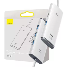   Baseus Lite Series 4 az 1-ben hub, USB - 4x USB 3.0, 1m (fehér)
