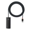 Baseus Lite Series Hub 4 az 1-ben USB - 4x USB 3.0, 2m (fekete)