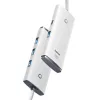 Baseus 4in1 USB 3.0 HUB, 2m, (Fehér) (WKQX030202)