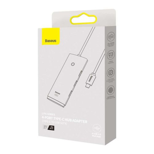 Baseus Lite Series USB-C HUB - 4x USB 3.0 - 25 cm (Fekete) 