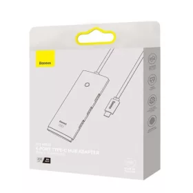   Baseus Lite Series Hub 4 az 1-ben USB-C - 4x USB 3.0 + USB-C, 2m (fekete)
