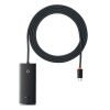 Baseus Lite Series Hub 4 az 1-ben USB-C - 4x USB 3.0 + USB-C, 2m (fekete)
