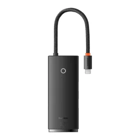   Baseus Lite Series 6 az 1-ben Hub, USB-C-2x USB 3.0+USB-C+HDMI+SD/TF (fekete)