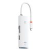 Baseus HUB Lite Series 5in1 Multifunkcionális HUB (Type-C to 2x USB 3.0 / Type-C / HDMI 1.4 / SD/TF) Fehér (WKQX050002)