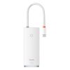 Baseus Lite Series Hub 6 az 1-ben USB-C - 2x USB 3.0 + USB-C PD + HDMI + SD/TF (fehér)