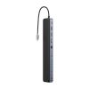 Baseus EliteJoy Gen2 12 az 1-ben HUB, USB-C + 2xHDMI + 3xUSB 3.0 + PD + DP + SD/TF + RJ45 + USB-C + 3.5mm (sötétszürke)