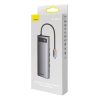 Baseus Metal Gleam hub 12 az 1-ben HDMI / DP / USB / USB-C / Mini jack 3.5mm / RJ45 / SD / TF (szürke)