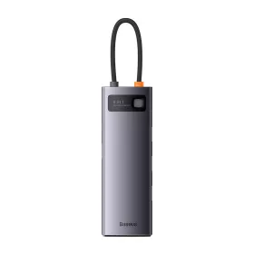   Baseus Metal Gleam Series 8 az 1-ben hub, USB-C - 3x USB 3.0 + HDMI + USB-C PD + microSD/SD + VGA