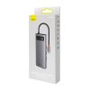 Baseus Metal Gleam Series 9 az 1-ben hub, USB-C - 2x USB 3.0 + 2x HDMI + USB 2.0 + USB-C PD + Ethernet RJ45 + microSD/SD