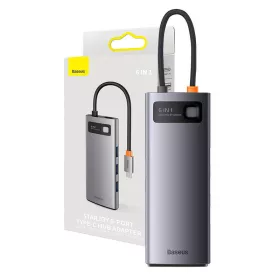   Baseus StarJoy 6 az 1-ben hub, USB-C - 3x USB 3.0 + HDMI + USB-C PD + RJ45