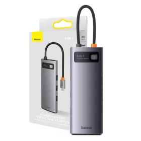   Baseus StarJoy Metal Glam 8 az 1-ben hub, USB-C - HDMI, 3 x USB 3.0, USB-C PD, RJ45, SD/TF