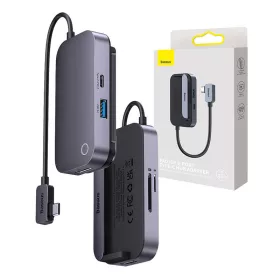   Baseus PadJoy 6 az 1-ben HUB USB-C - USB 3.0 + HDMI + USB-C PD + jack 3.5mm + SD/TF (szürke)