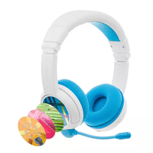 BuddyPhones School+ vezeték nélküli fejhallgató gyerekeknek (kék)